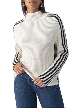 NWT Theo & Spence Striped Mock Neck Sweater